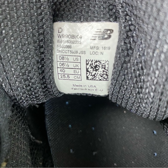 New Balance 990v4 Womens 8.5 Black Shoes Sneaker W990BK4 Made in USA - Picture 10 of 12